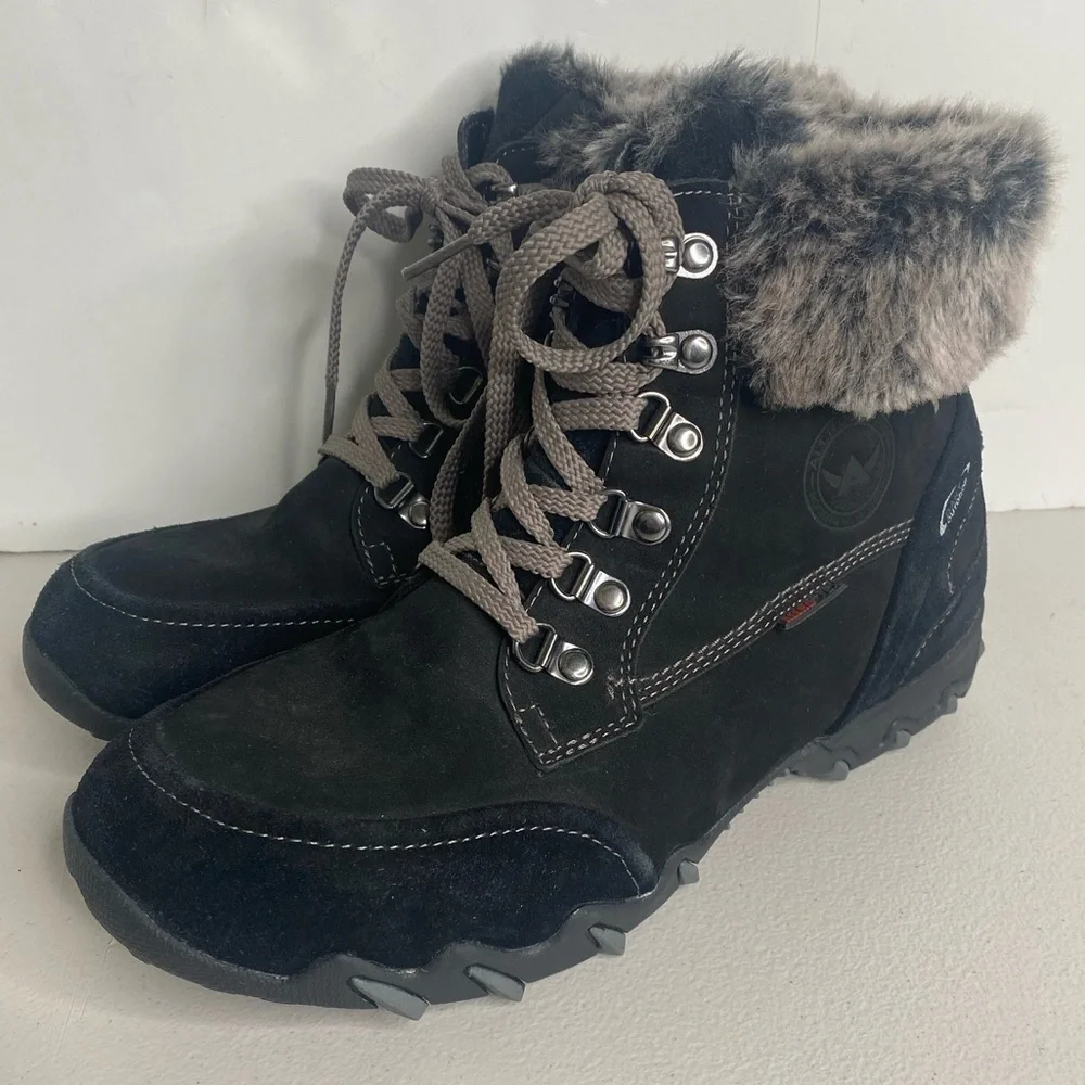 Mephisto Allrounder Women's Nabuka Tex Black Suede/G Nubuck Sz 10